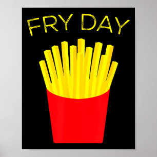 Póster Día de Frituras, Papas Fritas, Tgif Gracias a Dios