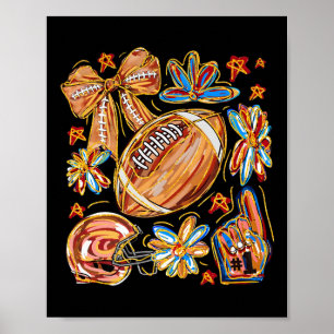 Póster Día de fútbol americano deporte amante otoño flora