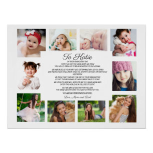 Póster Día de Graduación 10 Fotos Para Hija Sentimental