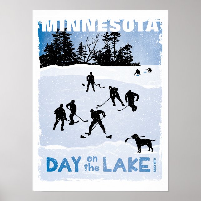 Póster Día de hockey sobre hierba de Minnesota en el lago (Frente)