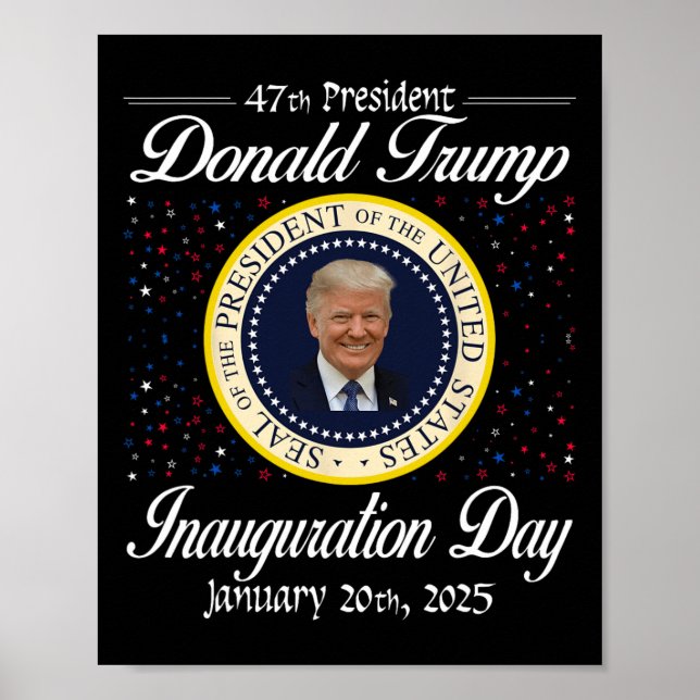 Póster Día de Inauguración de Donald Trump 2025 47º presi (Frente)