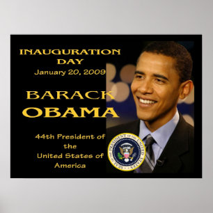 Póster Día de inauguración de presidente Obama