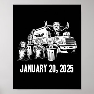Póster Día de Inauguración de Trump Garbyge Truck Waste M