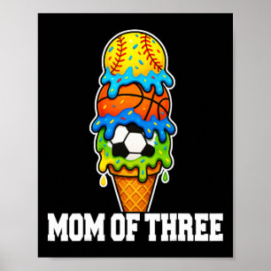 Póster Día de juego de verano de helado de mamá de fútbol