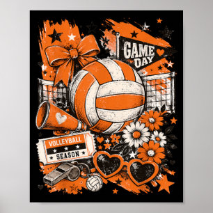 Póster Día de juego de voleibol Chicas Madre de voleibol