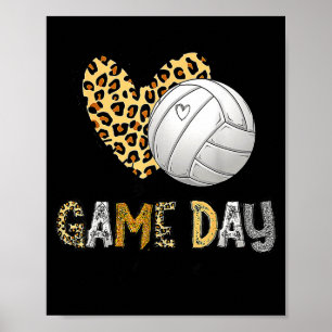 Póster Día de juego de voleibol desteñido vibraciones mam