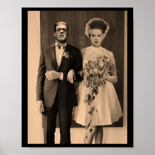 Póster Día de la Boda Dapper Frankenstein - Hallowee Mons
