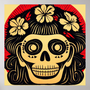 Póster Día de la Calavera del Azúcar Muerto 1