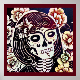 Póster Día de la Calavera del Azúcar Muerto 2