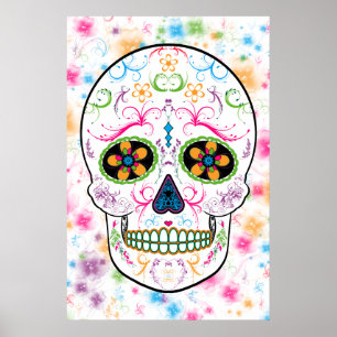 Póster Día de la Calavera del Azúcar Muerto - Color brill