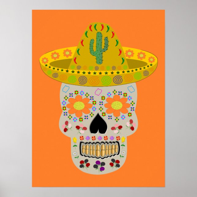 Póster Día de la Calavera Muerta en México (Frente)