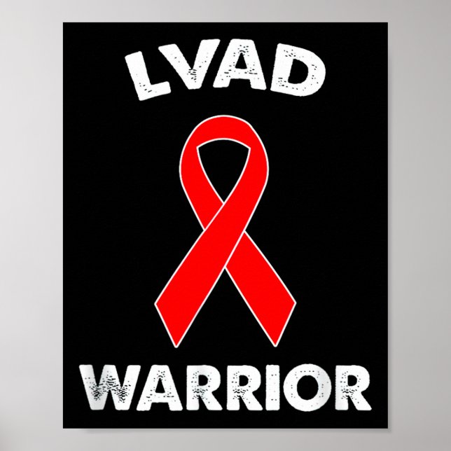 Póster Día de la cinta roja de ropa Lvad Warriortee (Frente)