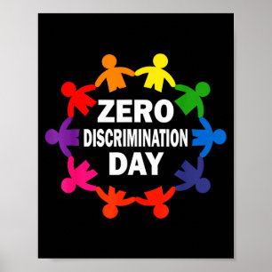 Póster Día de la discriminación cero - igualdad inclusión