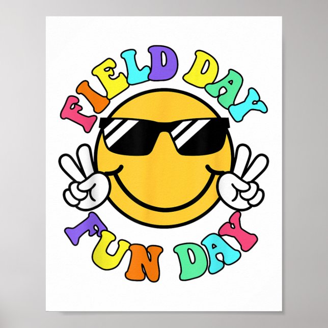 Póster Día de la diversión de campo Sonrisa Cara de maest (Frente)