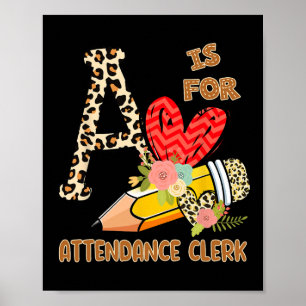 Póster Día De La Escuela Auxiliar Empleado Leopard Flores