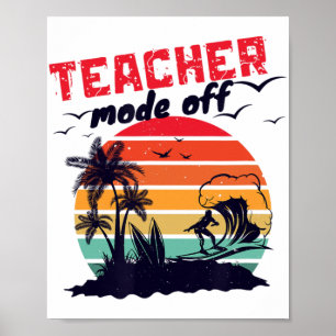 Póster Día De La Escuela De Maestros Modo Fuera De Maestr