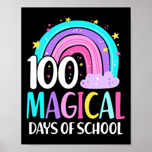 Póster Día De La Escuela El Arcoiris Mágico 100 Días De E