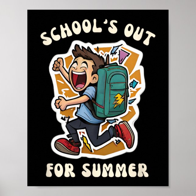 Póster Día de la escuela - Escuela divertida para clases  (Frente)