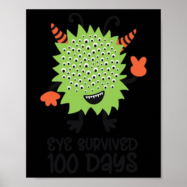 Póster Día De La Escuela Monstruos Niños Niños Ojos Sobre (Frente)