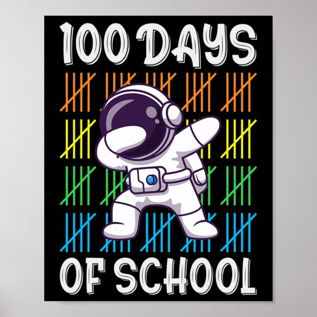 Póster Día De La Escuela Niños Chicas Niños Diversión Dab (Frente)