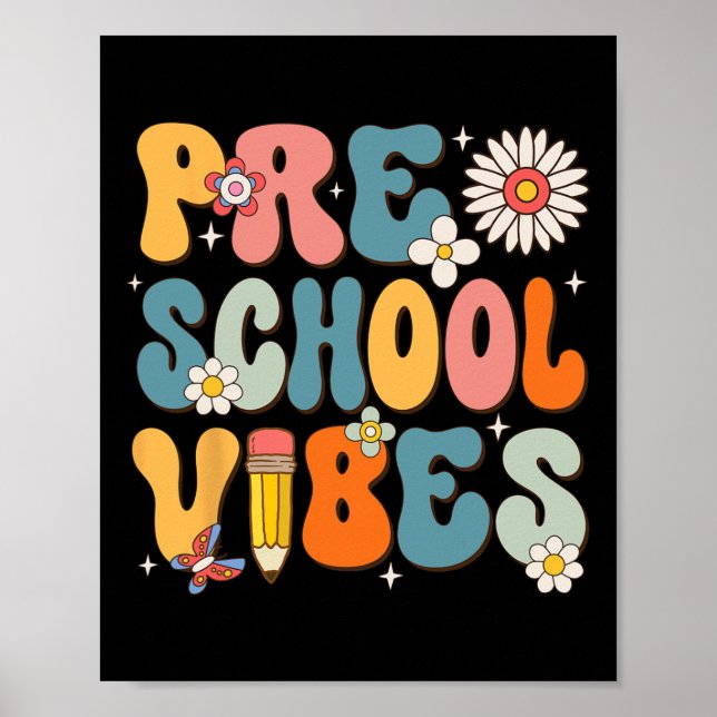Póster Día De La Escuela Preescolar Vibes De Vuelta A La  (Frente)