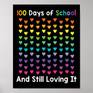 Póster Día De La Escuela Y Todavía Me Encanta 100 Escuela