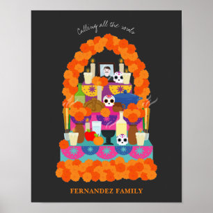 Póster Día de la fiesta de halloween muerta