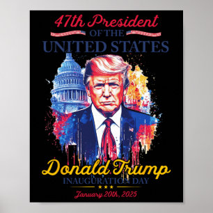Póster Día de la Inauguración del Presidente Trump EE. UU