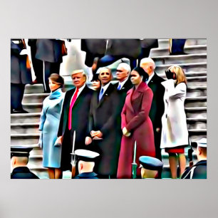 Póster Día de la Inauguración Presidente Obama y Donald T