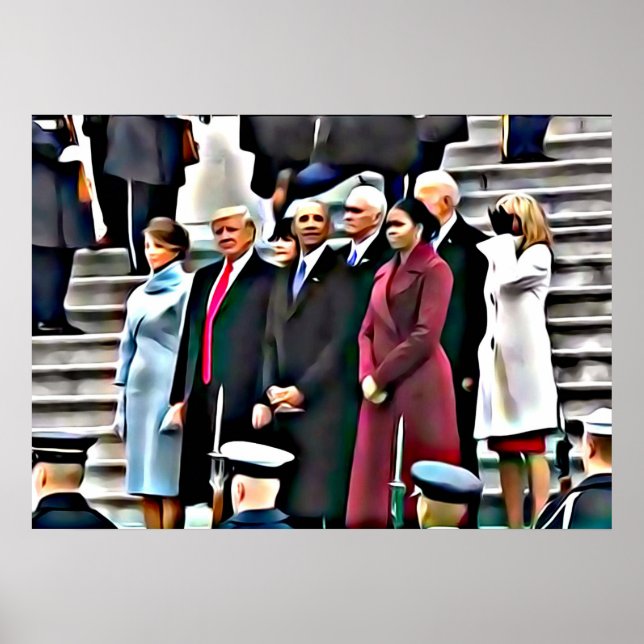 Póster Día de la Inauguración Presidente Obama y Donald T (Frente)