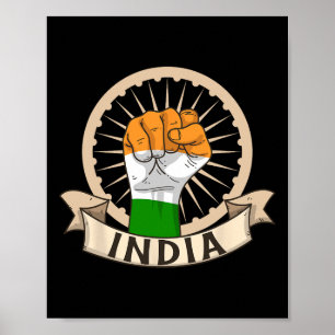 Póster Día de la Independencia 15 de agosto Bandera India