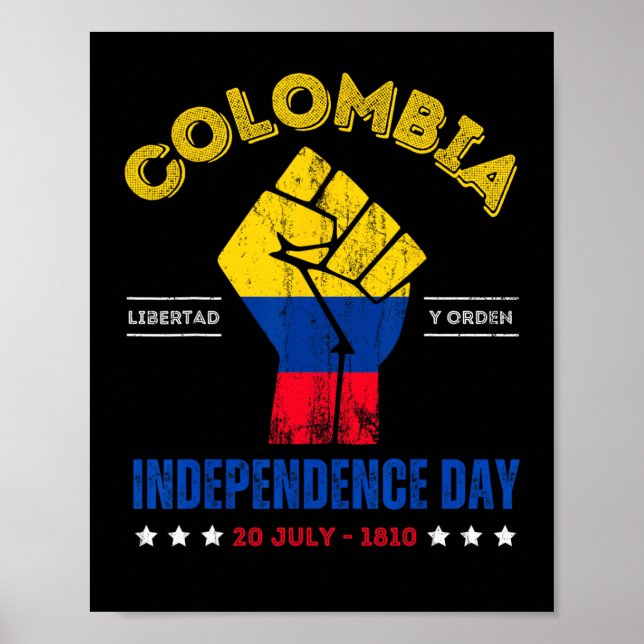 Póster Día de la Independencia 1810 República de Colombia (Frente)