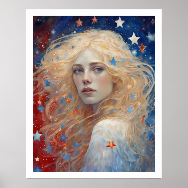 Póster Día de la Independencia 4 de julio Fuegos artifici (Frente)