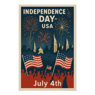 Póster Día de la Independencia (4 de julio), viajes a EE.