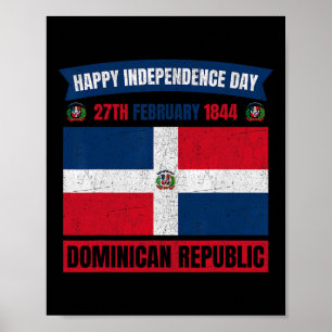 Póster Día de la Independencia Celebración República Domi