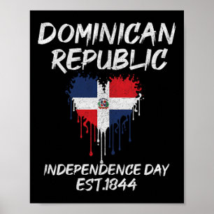 Póster Día de la Independencia Celebración República Domi