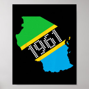 Póster Día de la Independencia de la Bandera de Tanzania