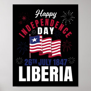 Póster Día de la Independencia de Liberia Bandera liberia
