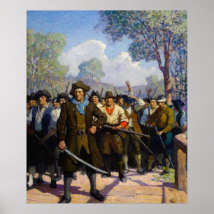 Póster Día de la Independencia, en el puente Concord por 