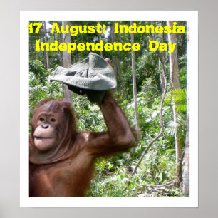 Póster Día de la Independencia Indonesia 17 de agosto