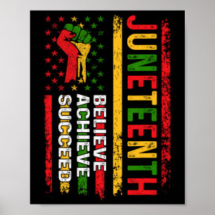 Póster Día de la Independencia Juneteenth 2025 Bandera de