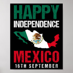 Póster Día de la Independencia Mexicana 16 de Septiembre 