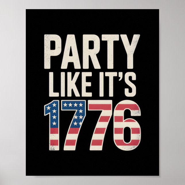 Póster Día de la Independencia Patriótica, Fiesta como si (Frente)