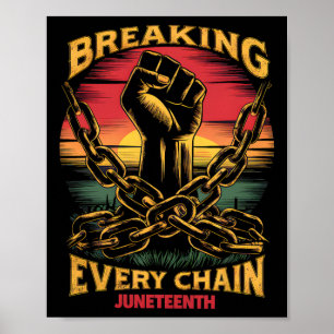 Póster Día de la Libertad Negra 10 de junio rompiendo cad
