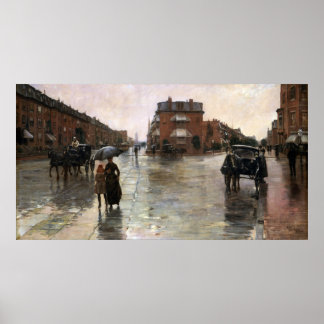 Póster Día de la Lluvia, Boston por Frederick Childe Hass