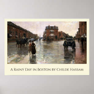 Póster Día de la Lluvia, Boston por Frederick Childe Hass