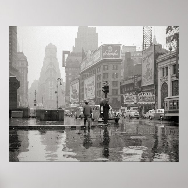 Póster Día de la lluvia en Times Square, 1943. Foto de co (Frente)