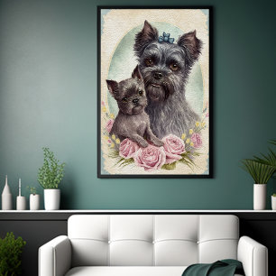 Póster Día de la Madre Cute Affenpinscher Dog Mom