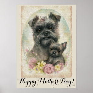 Póster Día de la Madre Cute Affenpinscher Dog Mom