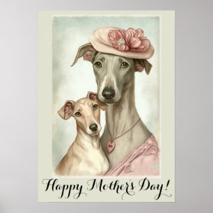 Póster Día de la Madre Cute Azawakh Perro Mom